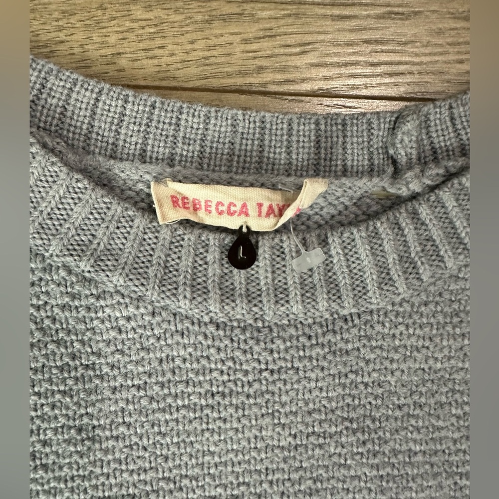 Rebecca Taylor size L gray merino wool sweater - Picture 2 of 3